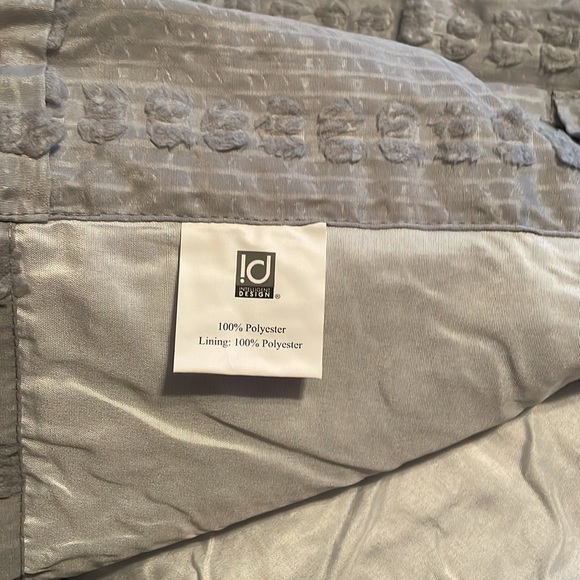 2 panels-Intelligent Design grey with raised pattern curtains 48 x 84 in… - Picture 4 of 7